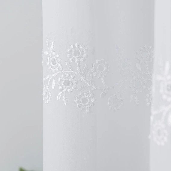 Firanka haftowana na metry 112746 / kolor biały / wysokość 160cm