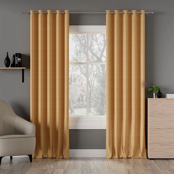 Tkanina zasłonowa MILAS / wysokość 280cm / kolor 049 (jasny żółty)