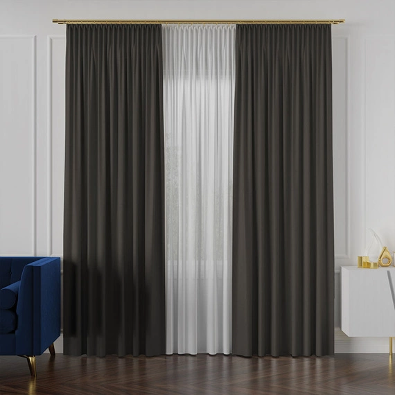 Tkanina zasłonowa na metry Lukrecja / wysokość 310cm / kolor 032 ciemnoszary