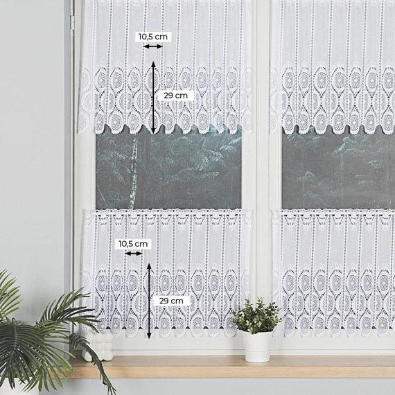Firanka żakardowa na metry 018535 / kolor biały / wysokość 50cm