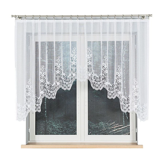 Firanka gotowa żakardowa 004304 / 330x130cm / kolor biały