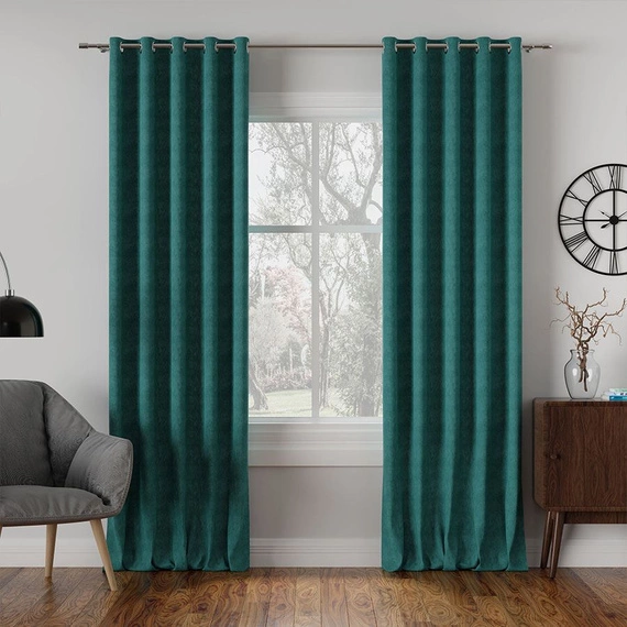 Tkanina zasłonowa MILAS / wys 290cm / kolor 041 (ciemny turkusowy)