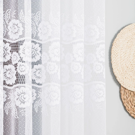 Firanka żakardowa na metry 044136 / kolor biały / wysokość 250cm