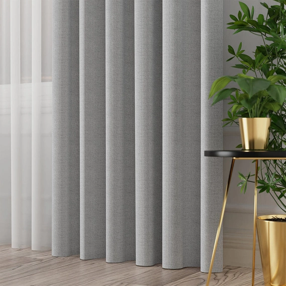Tkanina zasłonowa IBIZA / kolor 007 jasny szary / kupon 105x300cm