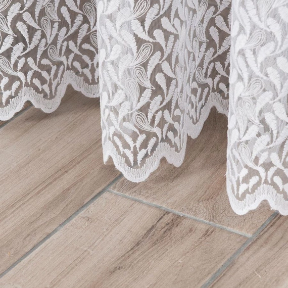 Firanka haftowana 908486 / kolor biały / wysokość 290cm