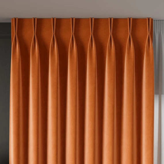 Tkanina zasłonowa na metry VELVET / wysokość 300cm / kolor 027 pomarańczowy