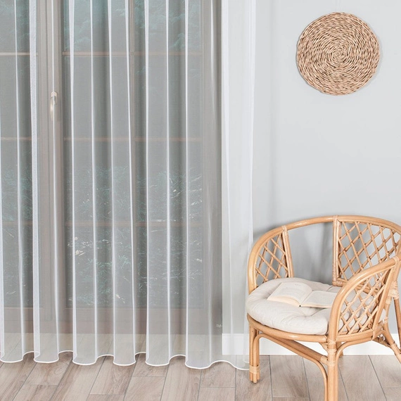 Firanka tiulowa z obciążnikiem, TULGREK kolor kremowy - kupon 190x315cm