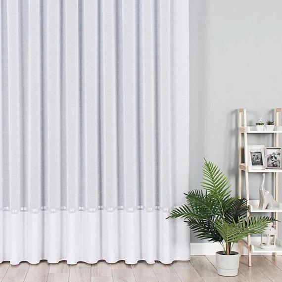 Firanka fantazyjna  000641 / kolor biały + srebrny  / wysokość 330cm