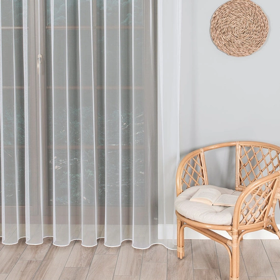 Firanka gładka TIUL GRECKI / wysokość 320cm / kolor biały