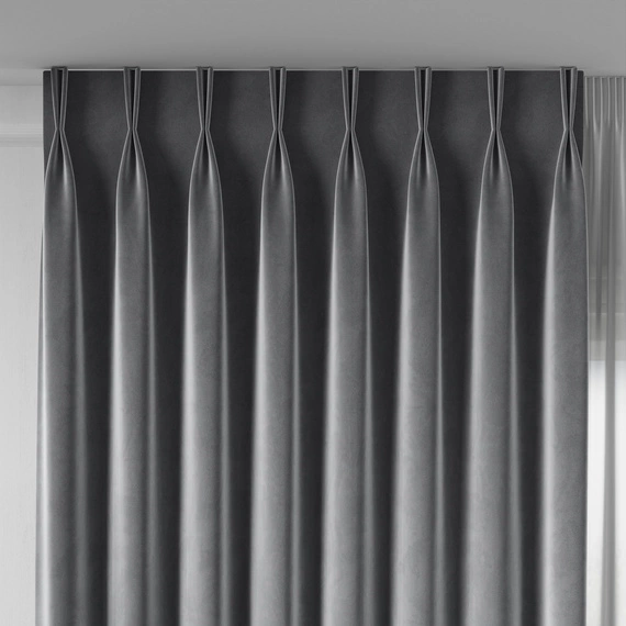 Tkanina zasłonowa na metry VELVET / wysokość 300cm / kolor 070 ciemny szary