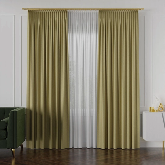 Tkanina zasłonowa na metry Lukrecja / wysokość 310cm / kolor 018 szałwiowy