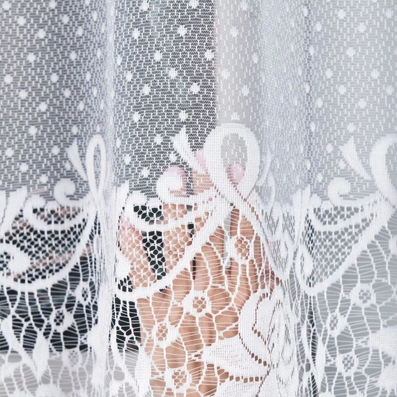 Firanka żakardowa 017480 / kolor biały / kupon 70x140cm