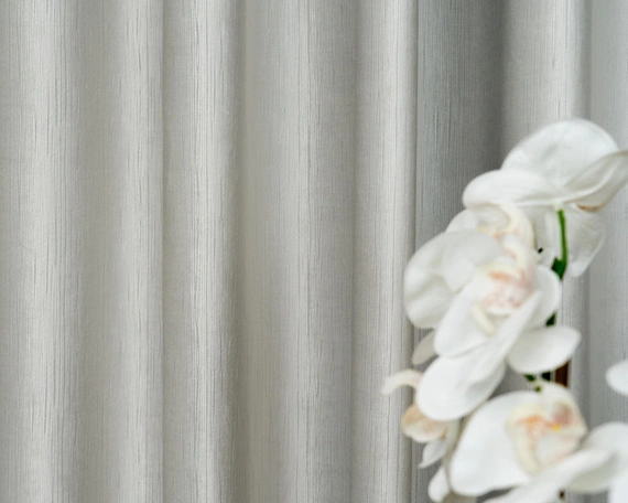 Tkanina zasłonowa VELVET EDEN prążkowana / wysokość 280cm / kolor 08 ciepły jasny szary