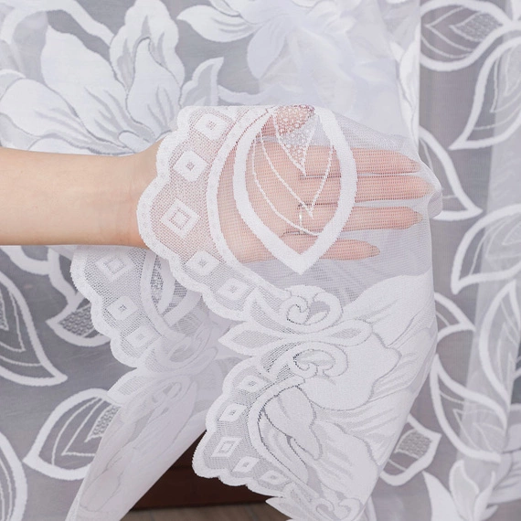 Firanka żakardowa na metry 023338 / kolor biały / kupon 230x250cm