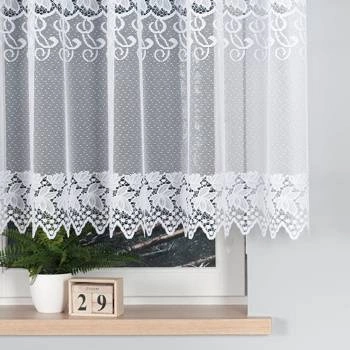 Firanka żakardowa 004465 / kolor biały / wysokość 140cm