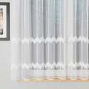 Firanka haftowana z wzorem pasowym 112750 / kolor biały z błyskiem / wysokość 160cm