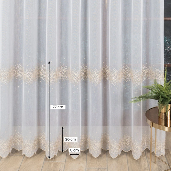 Firanka haftowana na metry 112853 / kolor biały / wysokość 280cm