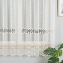 Firanka haftowana z aplikacją na metry 008897 / kolor kremowy / wysokość 175cm