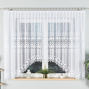 Firanka gotowa żakardowa HERNANI / 410x160cm / kolor biały