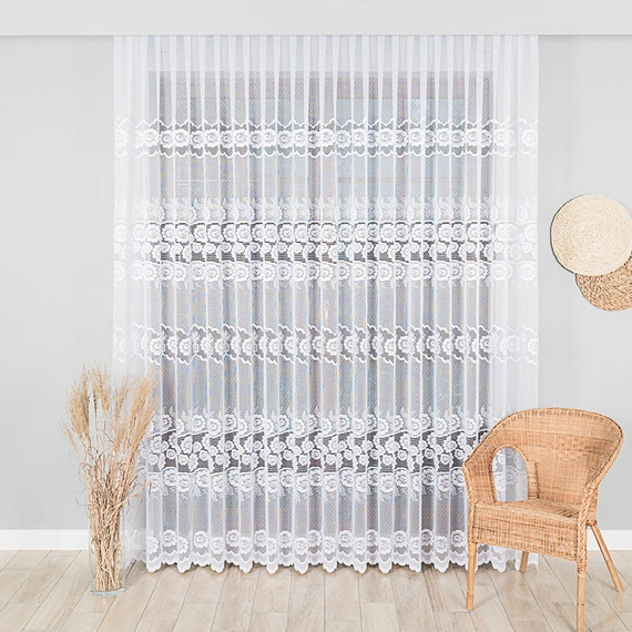 Firanka żakardowa na metry 044136 / kolor biały / wysokość 250cm