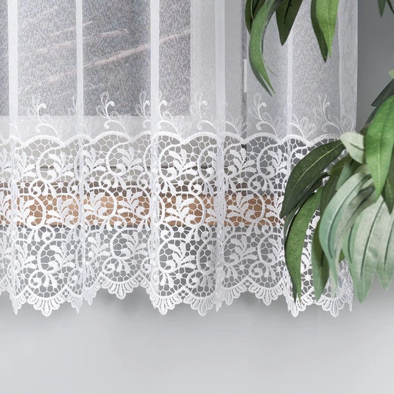 Firanka z aplikacją gipiurową 008210 / wysokość 175cm