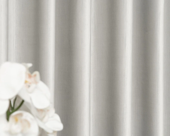 Tkanina zasłonowa VELVET EDEN prążkowana / wysokość 280cm / kolor 08 ciepły jasny szary