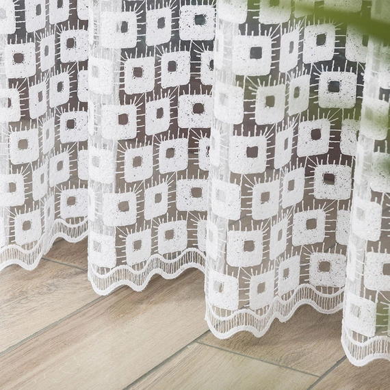 Firanka haftowana na metry 810437 / kolor biały / wysokość 280cm