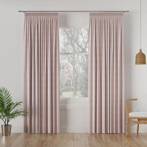 Zasłona gotowa na taśmie Milas / 140x250cm / różowa (444)