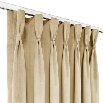 Zasłona gotowa na fleksach Velvet Deluxe / szyta na miarę / kolor 61 ciemny kremowy