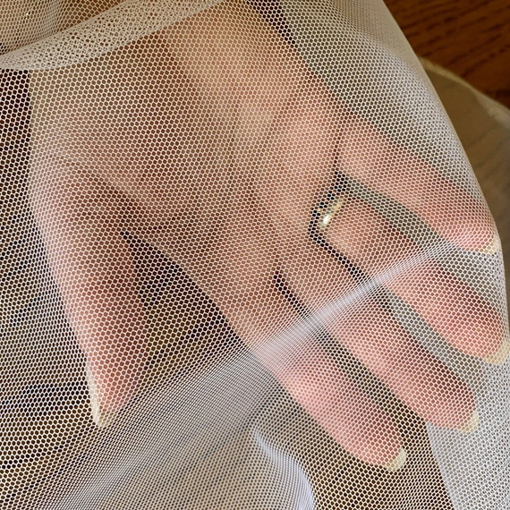 Firanka tiulowa z obciążnikiem, TULGREK kolor kremowy - kupon 290x315cm