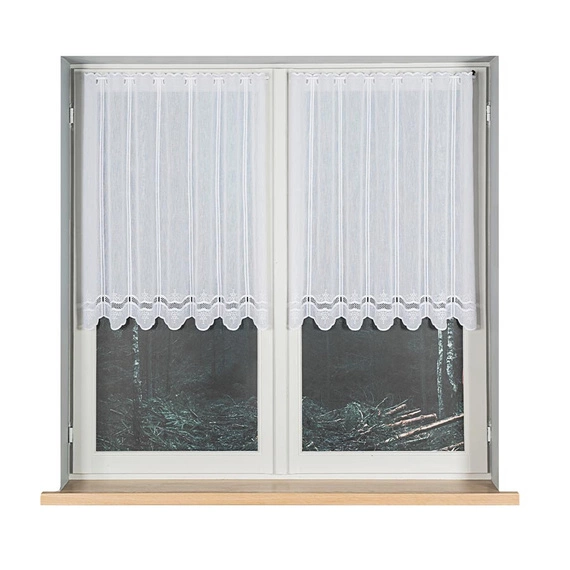 Firanka zazdroska haftowana na metry 044716 / kolor biały / wysokość 90cm