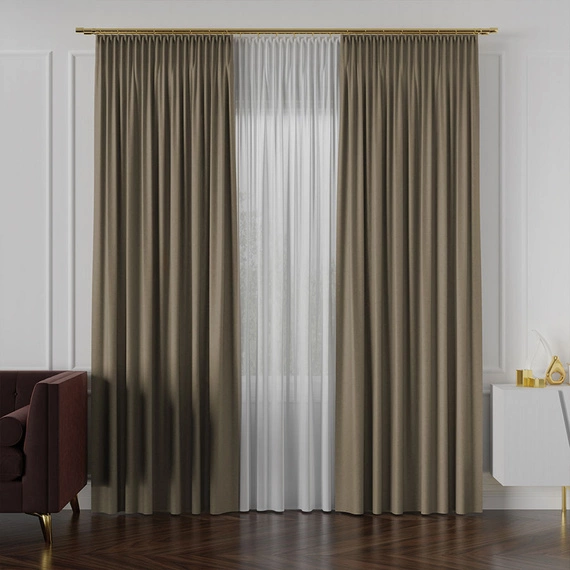 Tkanina zasłonowa na metry Lukrecja / wysokość 310cm / kolor 013 ciepły ciemny szary