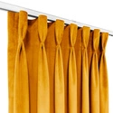 Zasłona gotowa na fleksach Velvet Deluxe / szyta na miarę / kolor 80 żółty