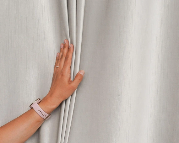 Tkanina zasłonowa VELVET EDEN prążkowana / wysokość 280cm / kolor 08 ciepły jasny szary