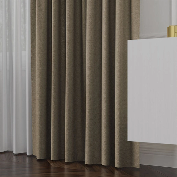 Tkanina zasłonowa na metry Lukrecja / wysokość 310cm / kolor 013 ciepły ciemny szary