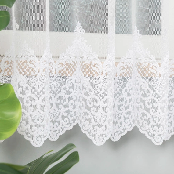 Firanka haftowana na metry 241736 / kolor biały / wysokość 180cm