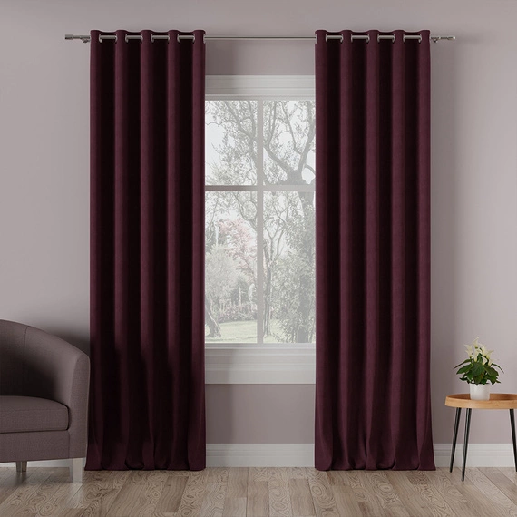 Tkanina zasłonowa MILAS / wysokość 290cm / kolor 030 (bordowy)