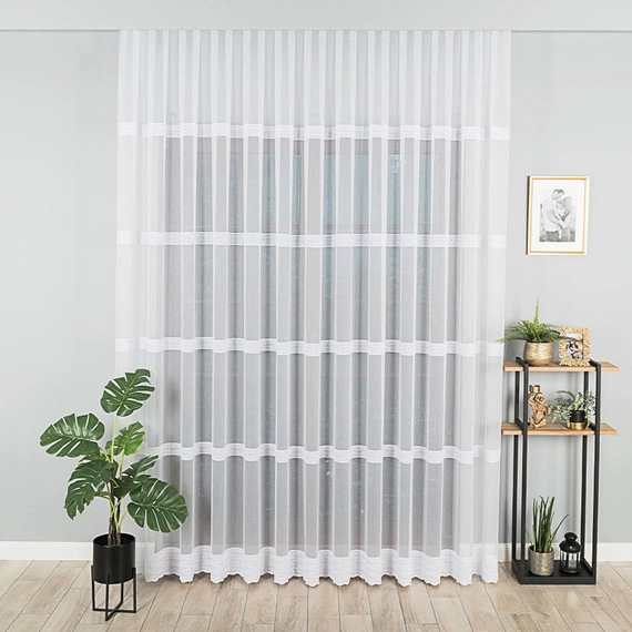 Firanka haftowana na metry 083399 / kolor biały / wysokość 280cm