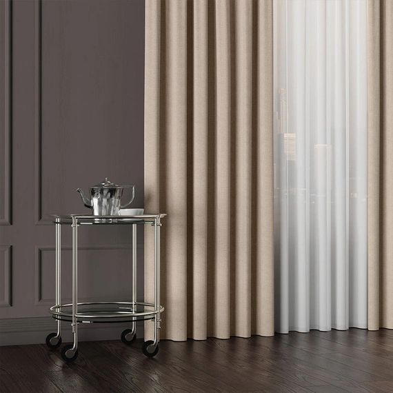 Tkanina zasłonowa IBIZA / wysokość 300cm / kolor 003 beżowy