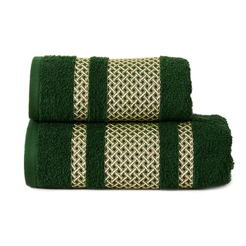 LIONEL Ręcznik, 50x90cm, kolor 002 ciemno zielony;butelkowy ze złotą bordiurą LIONEL/RB0/002/050090/1