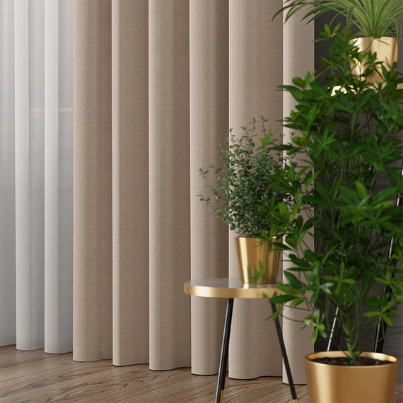 Tkanina zasłonowa IBIZA / wysokość 300cm / kolor 017 beżowy