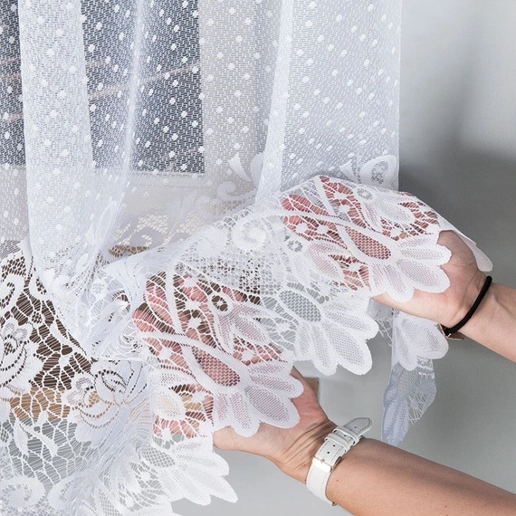 Firanka żakardowa 017480 / kolor biały / wysokość 180cm