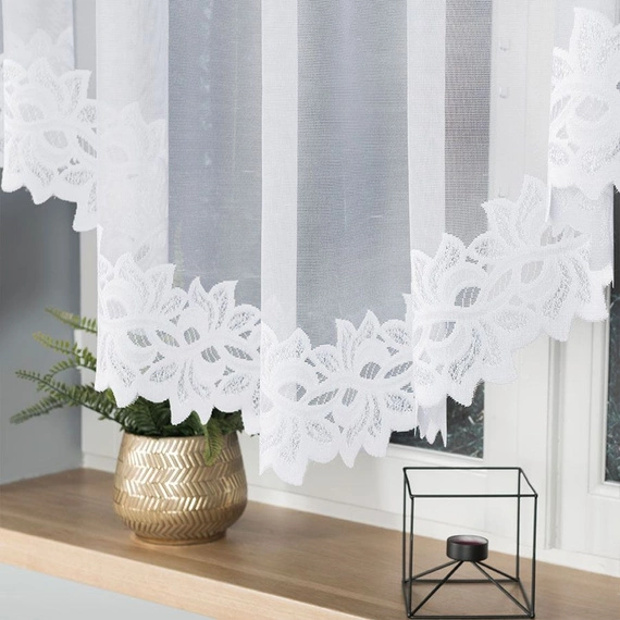 Firanka gotowa żakardowa BASTIA / 300x150cm / kolor biały