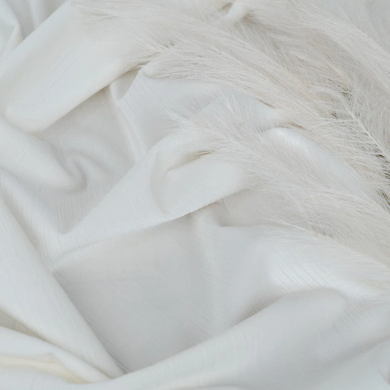 Tkanina zasłonowa VELVET EDEN prążkowana / wysokość 280cm / kolor 01 ivory