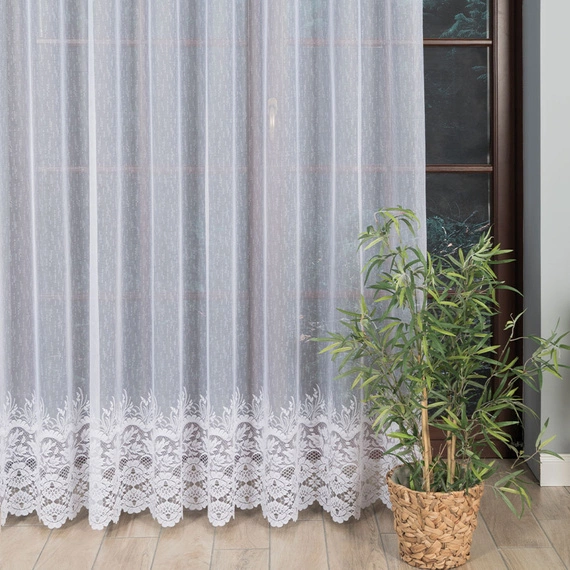 Firanka żakardowa na metry 018864 / kolor biały / kupon 220x250cm