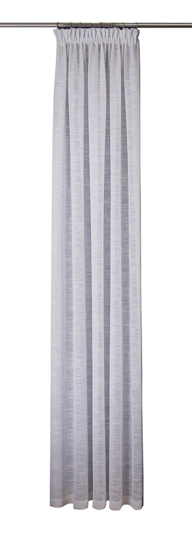 Tkanina zasłonowa a'la LEN - L1037 / kolor biały / kupon 90x280cm