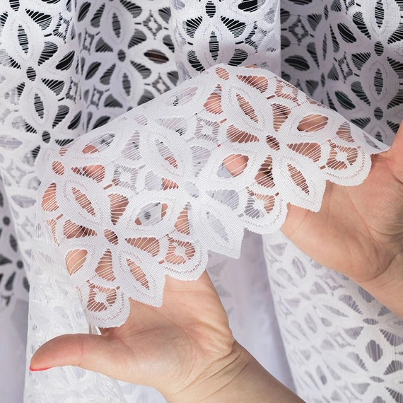 Firanka żakardowa na metry 018869 / kolor biały / wysokość 300cm