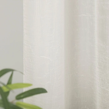 Woal kreszowany PREMIUM z obciążnikiem / kolor kremowy / wysokość 275cm