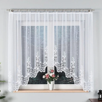 Firanka gotowa żakardowa 004304 / 300x160cm / kolor biały