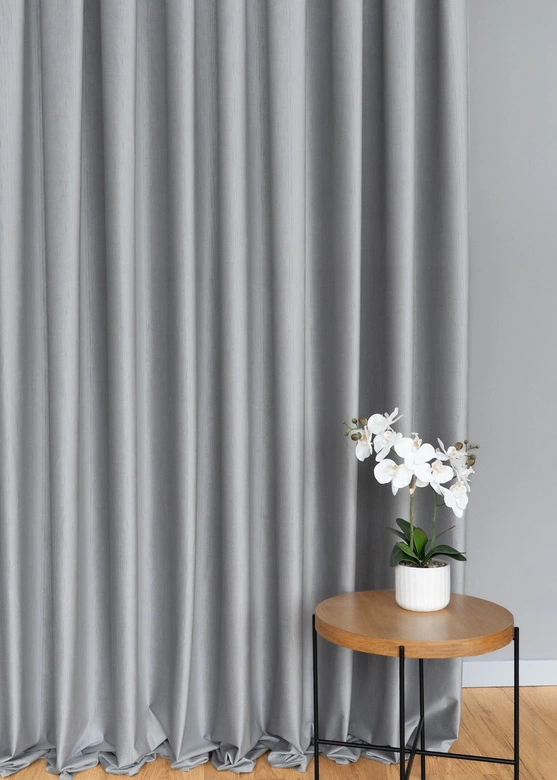 Tkanina zasłonowa VELVET EDEN prążkowana / wysokość 280cm / kolor 10 szary